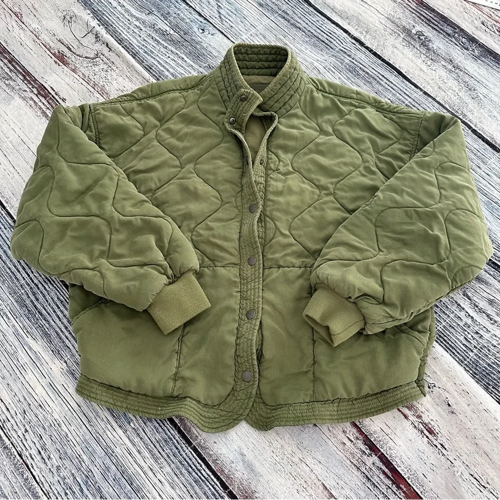 BLANK NYC Olive Green Quilted Women's Bomber Jacket - Picture 2 of 8
